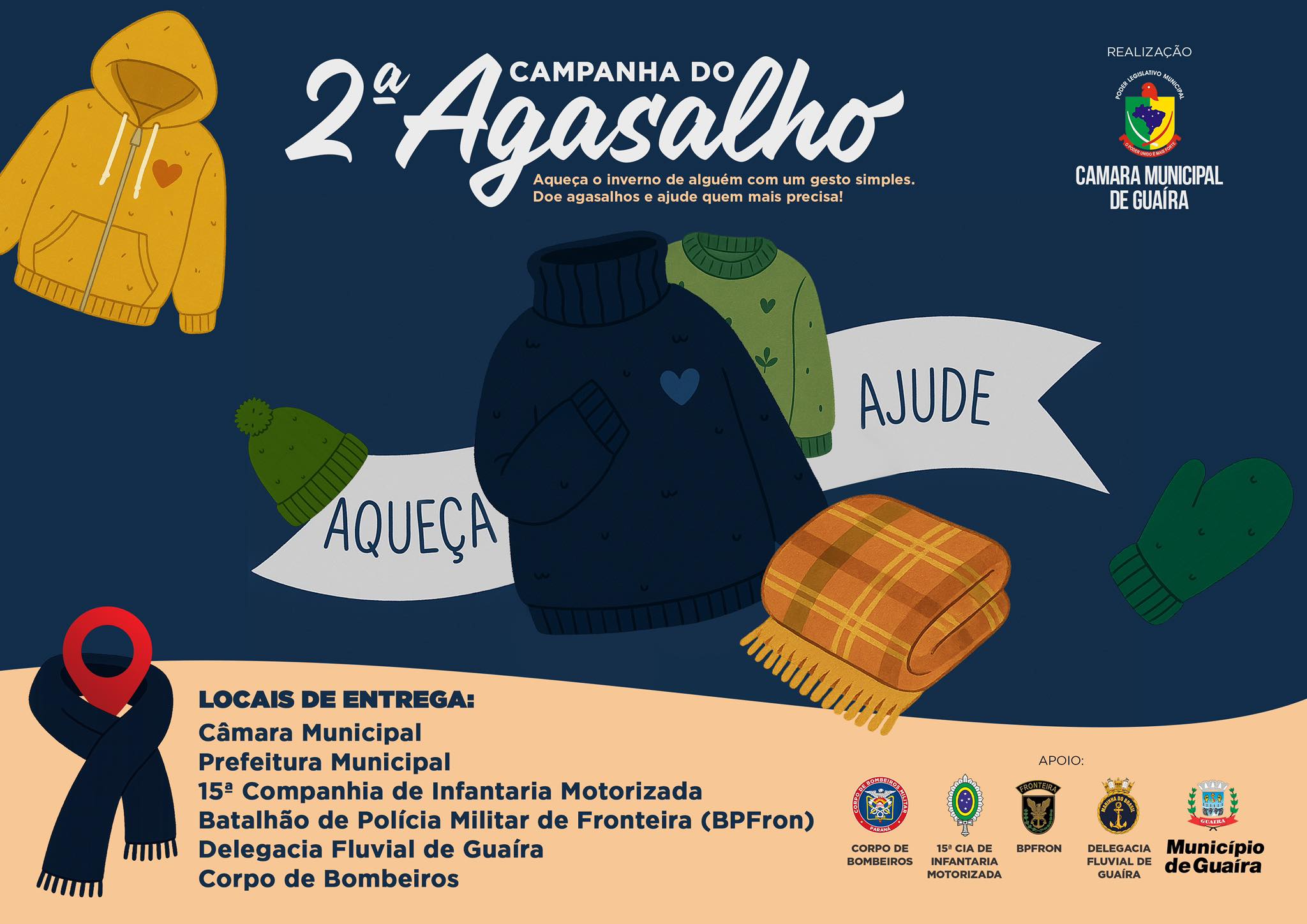 2ª CAMPANHA DO AGASALHO MOBILIZA GUAÍRA EM REDE DE SOLIDARIEDADE
