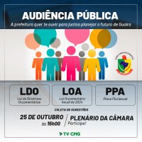 ATENÇÃO PARA A AUDIÊNCIA PÚBLICA NESTA QUARTA-FEIRA (25)
