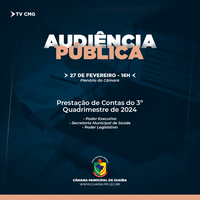CÂMARA CONVOCA A POPULAÇÃO PARA AUDIÊNCIA PÚBLICA DE PRESTAÇÃO DE CONTAS