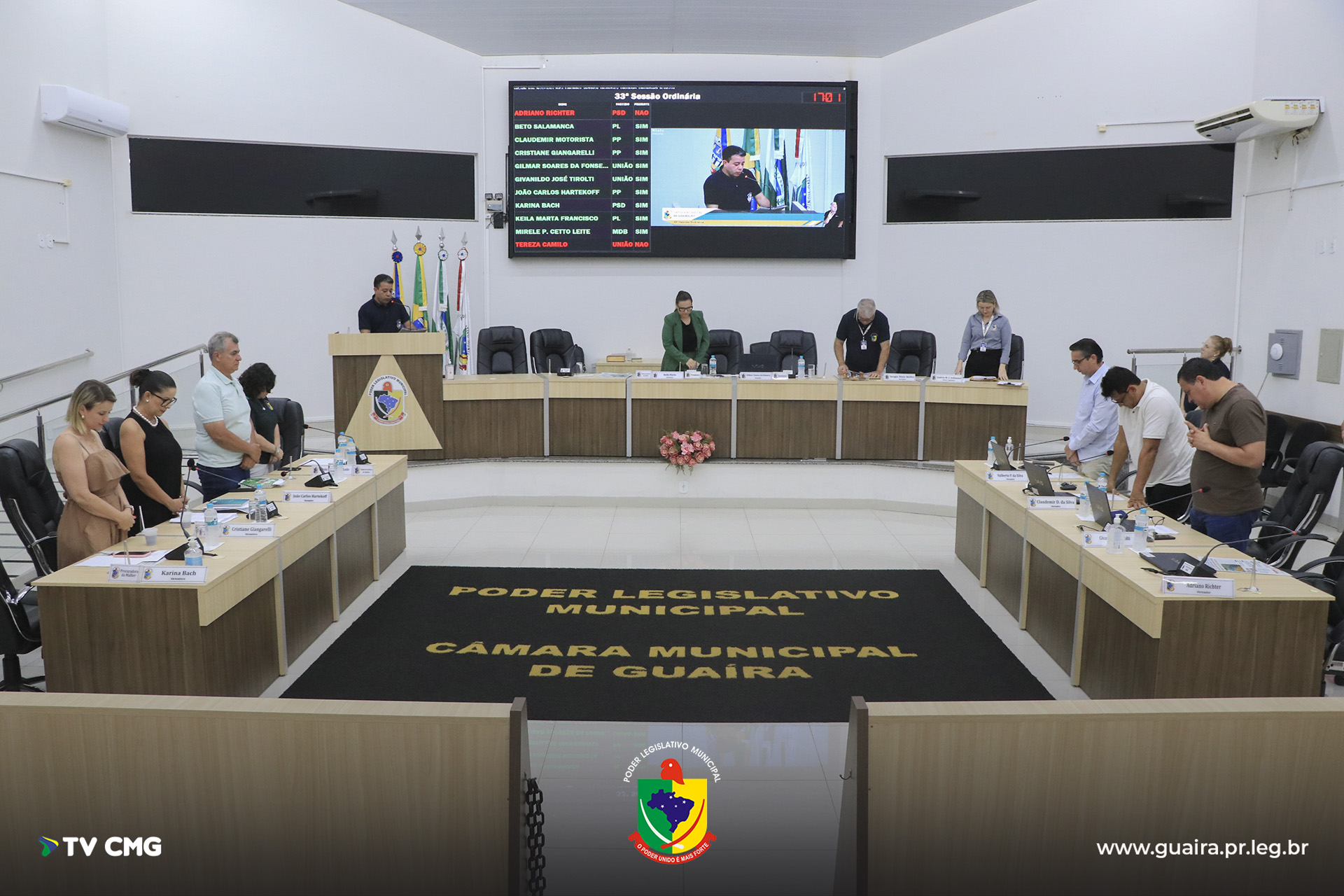 CÂMARA REALIZA 33ª SESSÃO ORDINÁRIA