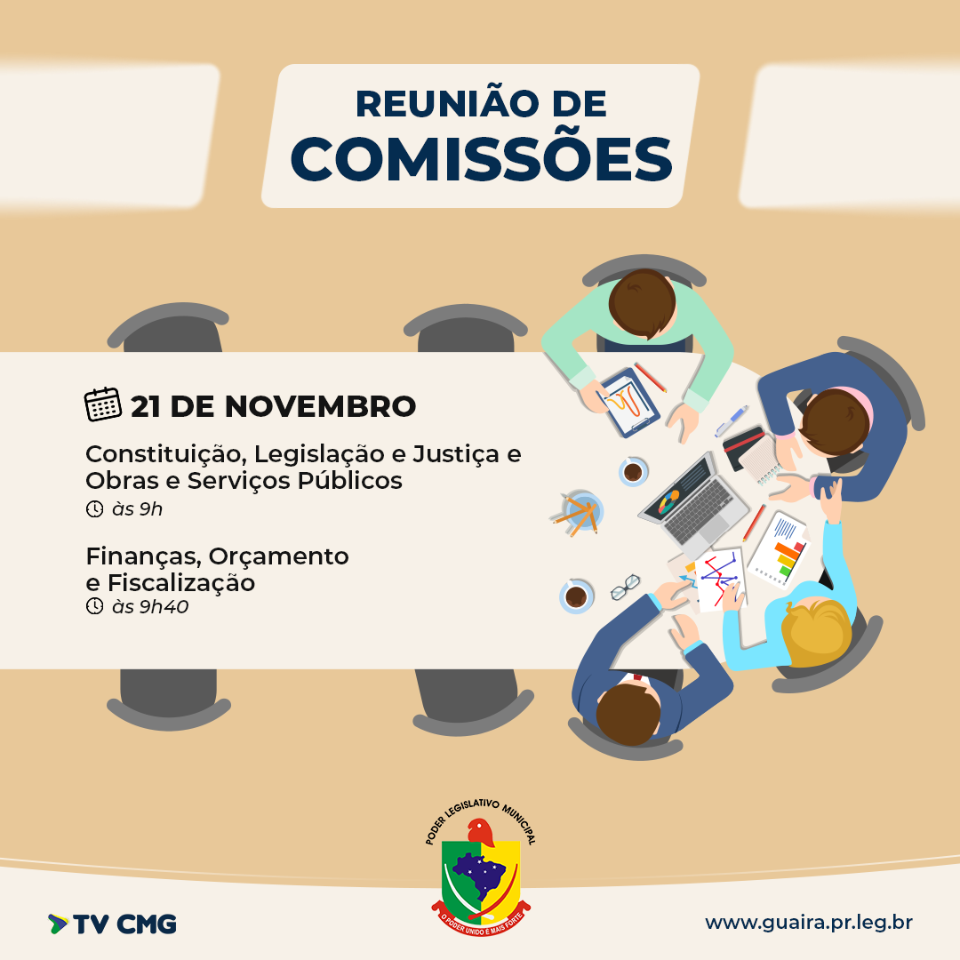 QUINTA-FEIRA (21) TERÁ PAUTA PARA AS COMISSÕES