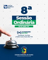 SAIBA O QUE SERÁ VOTADO NA 8ª SESSÃO ORDINÁRIA
