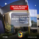 SESSÕES ORDINÁRIAS SERÃO RETOMADAS NA PRÓXIMA SEGUNDA (07)